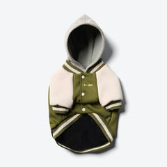 Dog Varsity Jacket - Olive