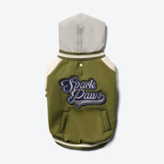 Dog Varsity Jacket - Olive