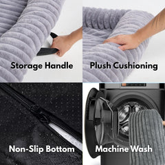 Calming Fluffy Couch Cover Dog Bed - Grey