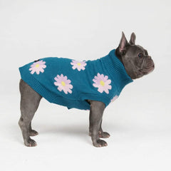 Flower Knit Dog Sweater