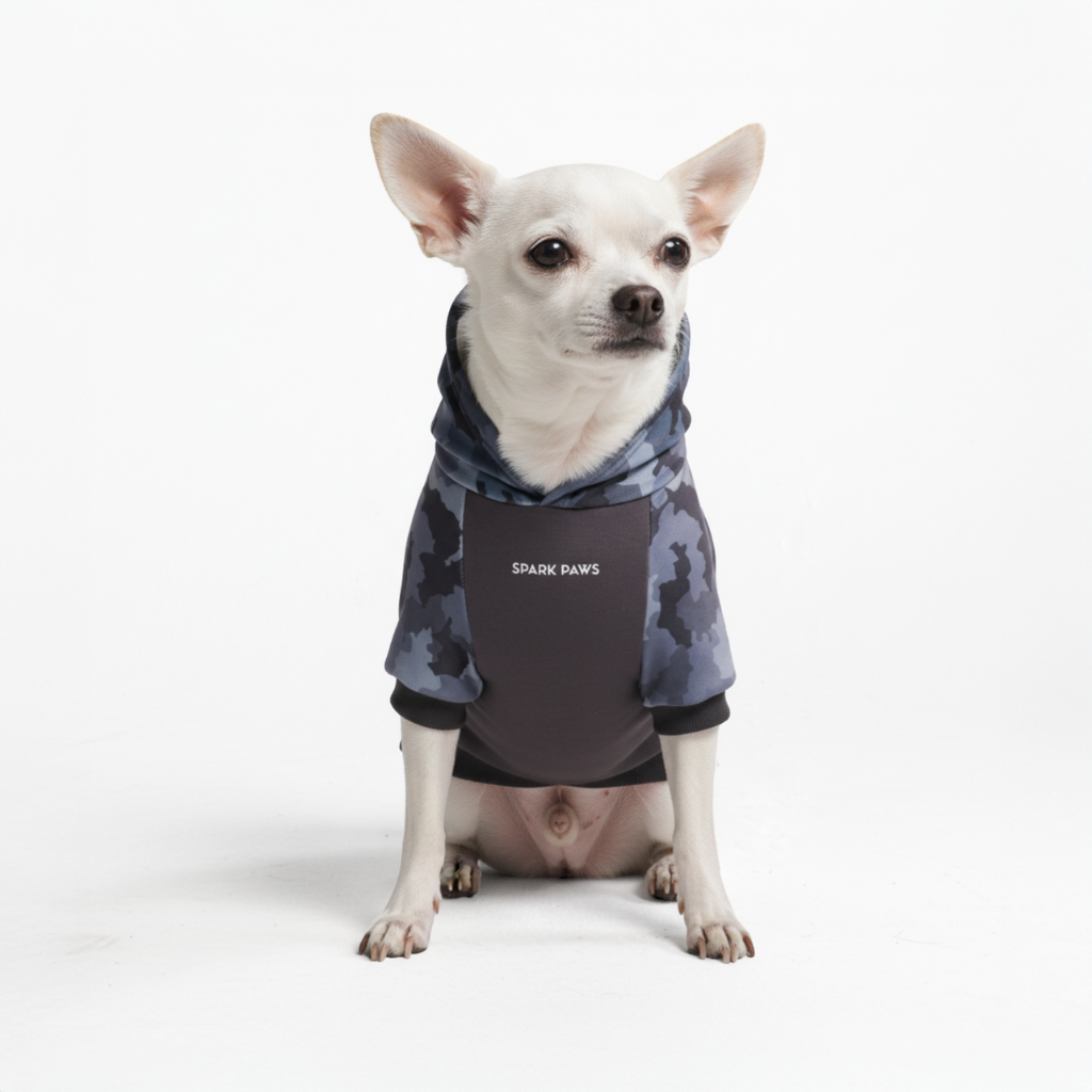 Grey Camo Dog Hoodie