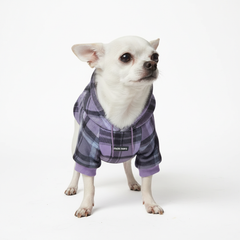 Purple Plaid Dog Hoodie