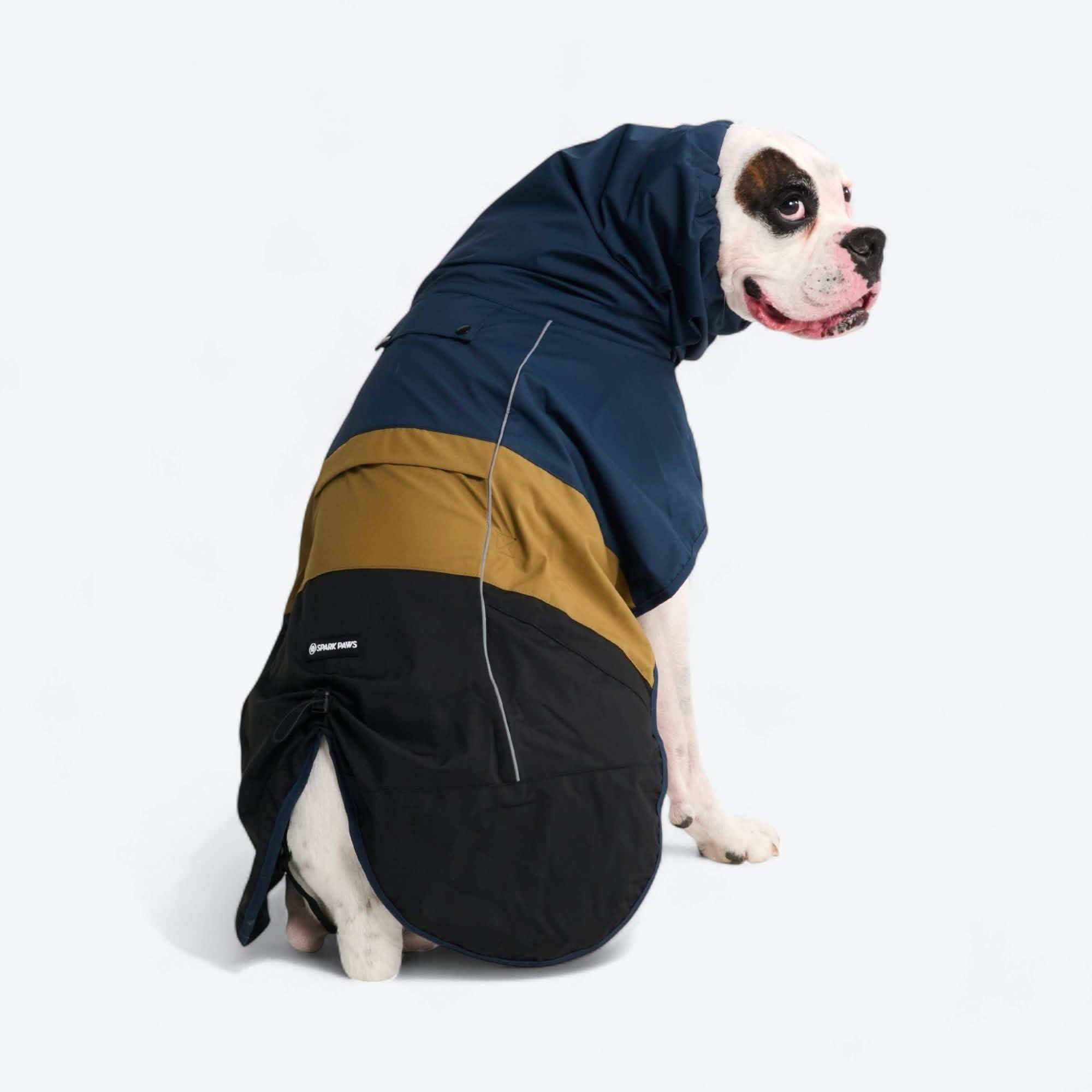 Breatheshield™ Dog Raincoat - Blue Gold Black