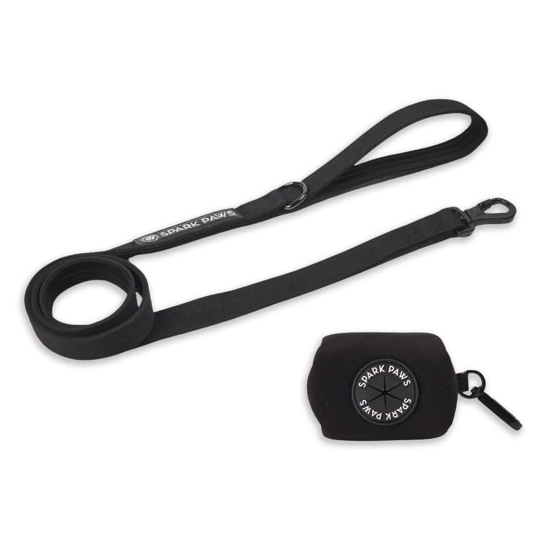Leash and Poop Bag Holder Set