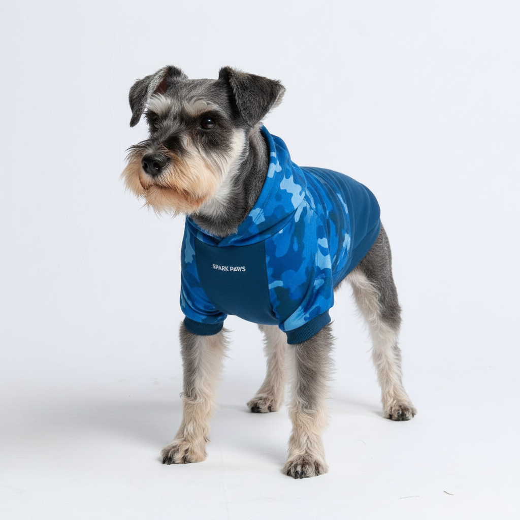 Blue Camo Dog Hoodie