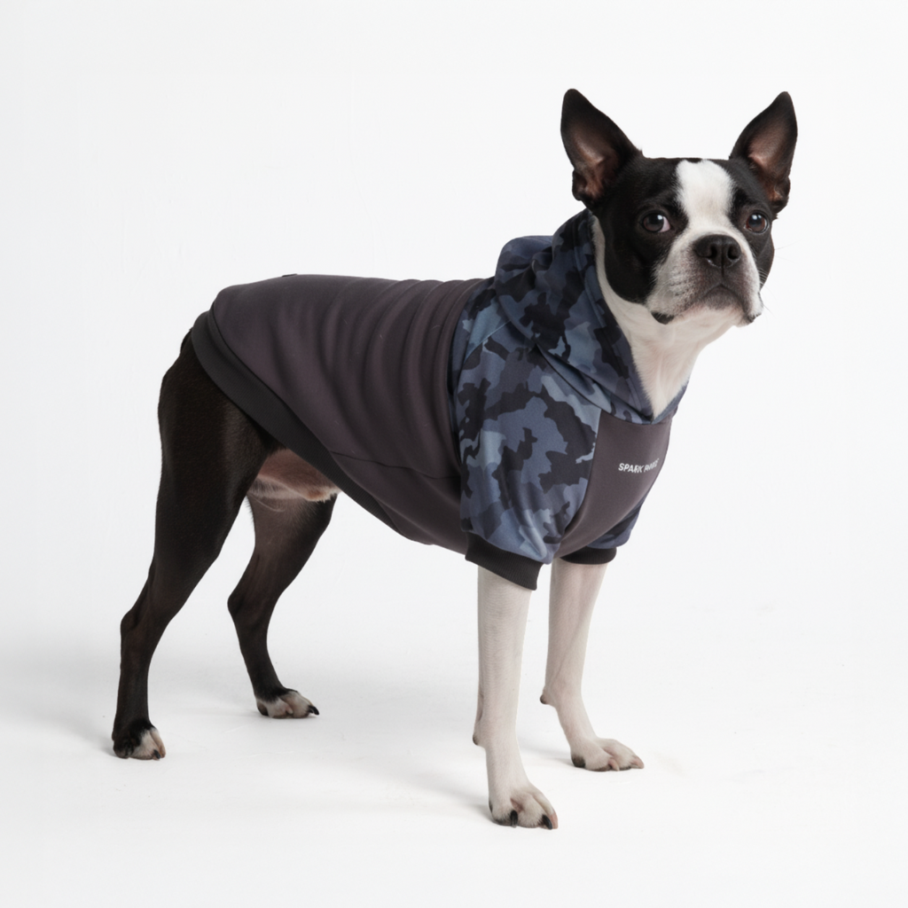 Grey Camo Dog Hoodie