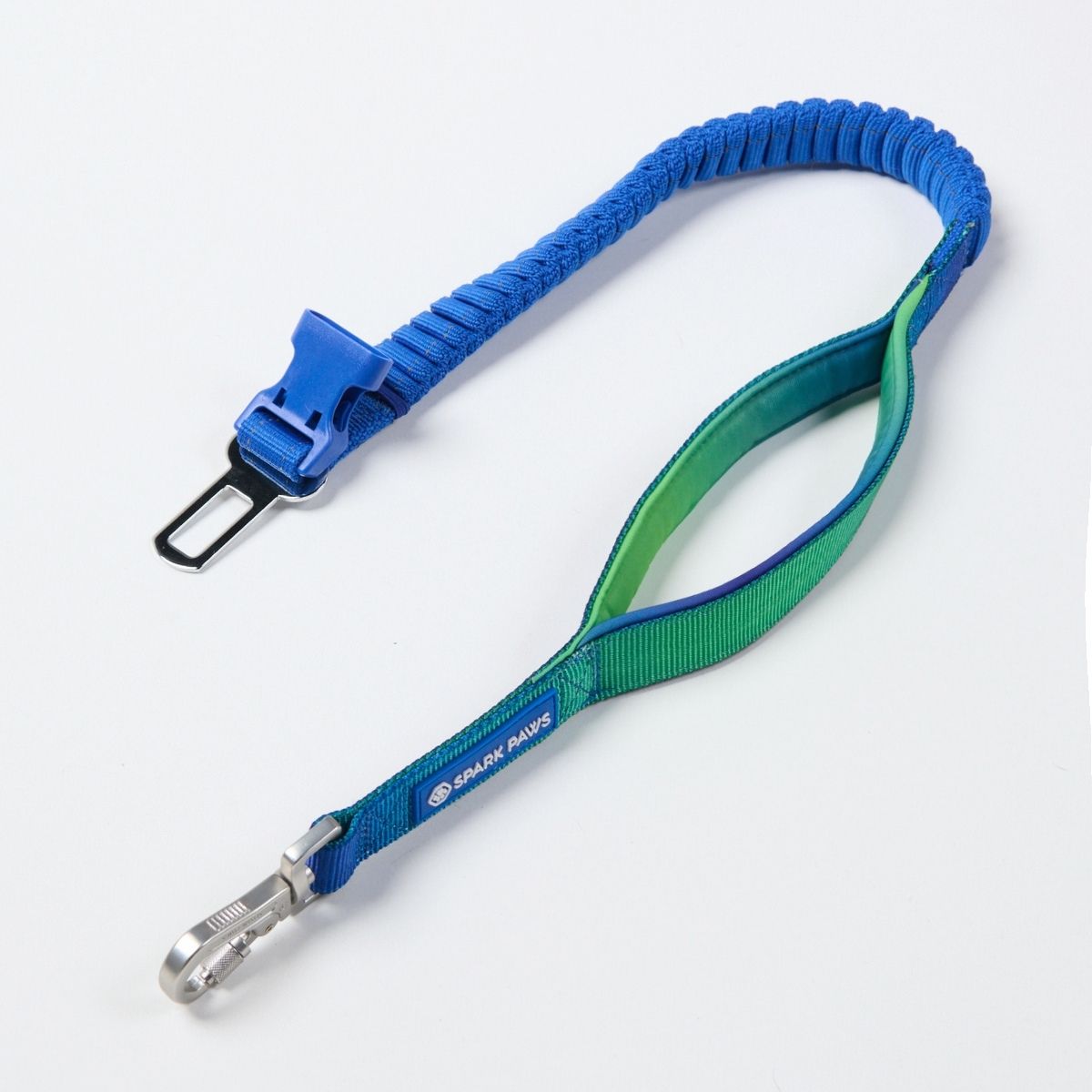 Multipurpose Seatbelt Handsfree Leash & Poop Bag Holder Set - Lime Wave