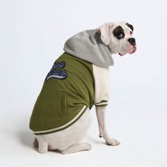Dog Varsity Jacket - Olive