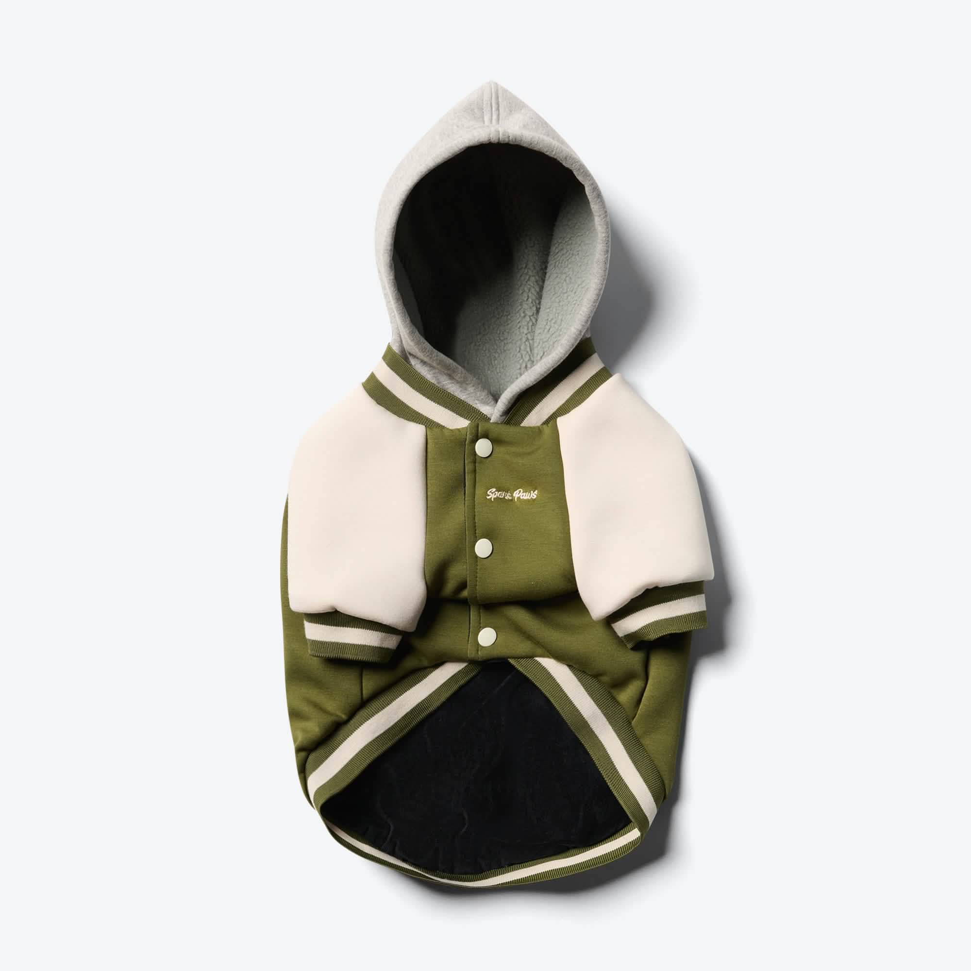 Dog Varsity Jacket - Olive