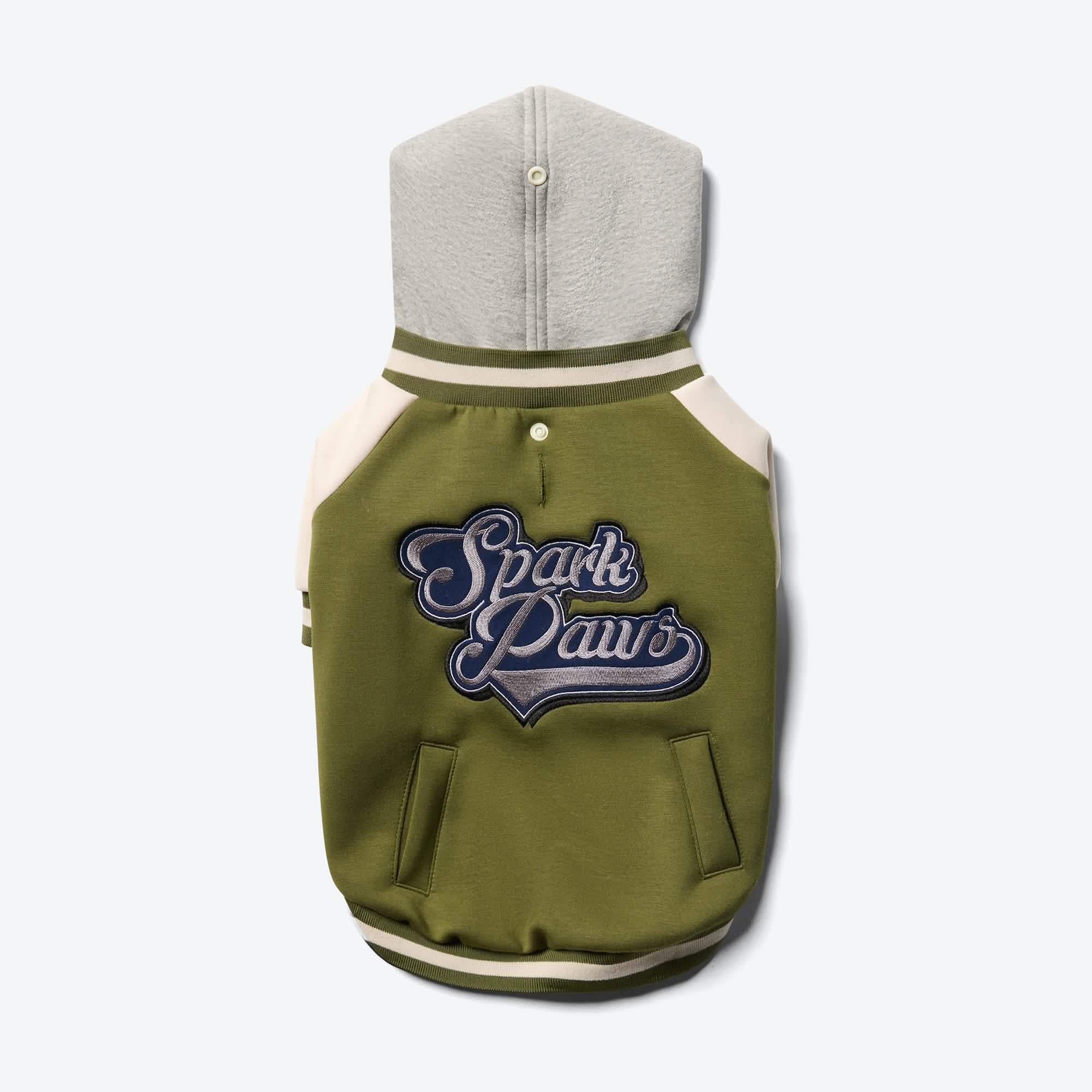 Dog Varsity Jacket - Olive