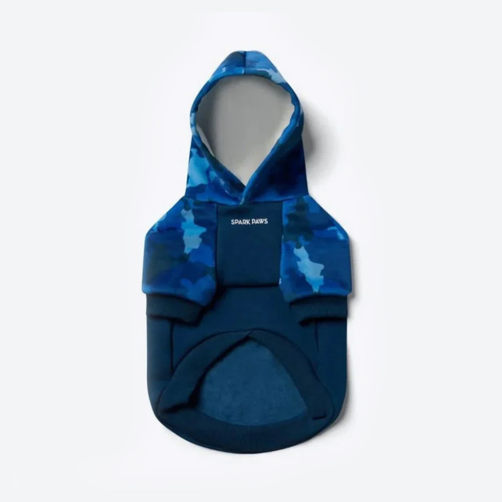 Blue Camo Dog Hoodie