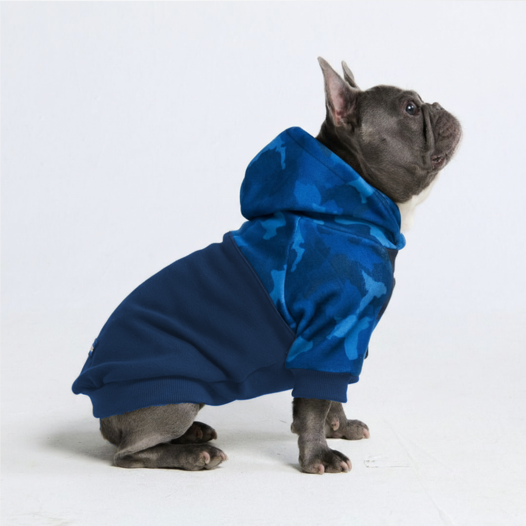 Blue Camo Dog Hoodie