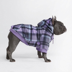 Purple Plaid Dog Hoodie