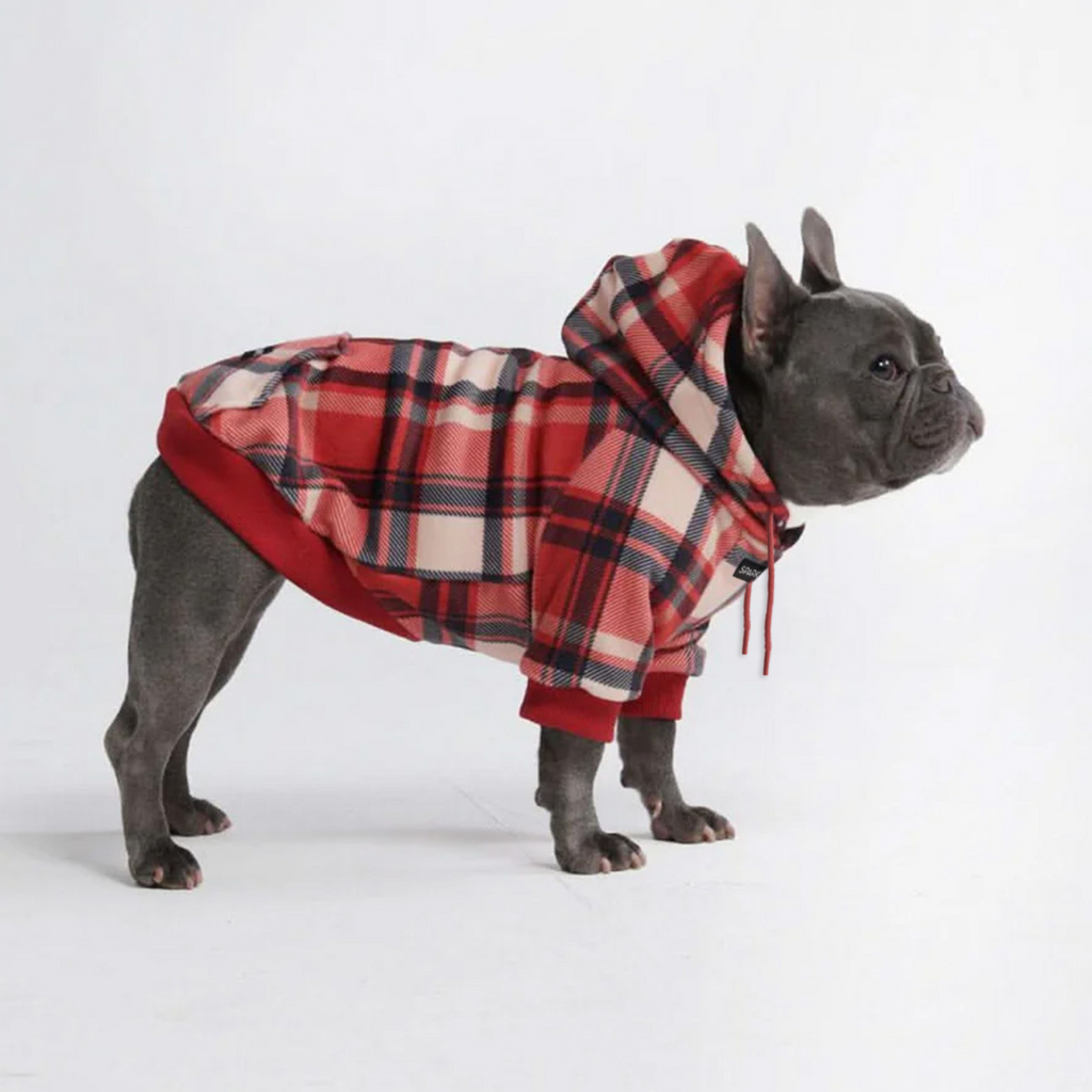 Red Plaid Dog Hoodie