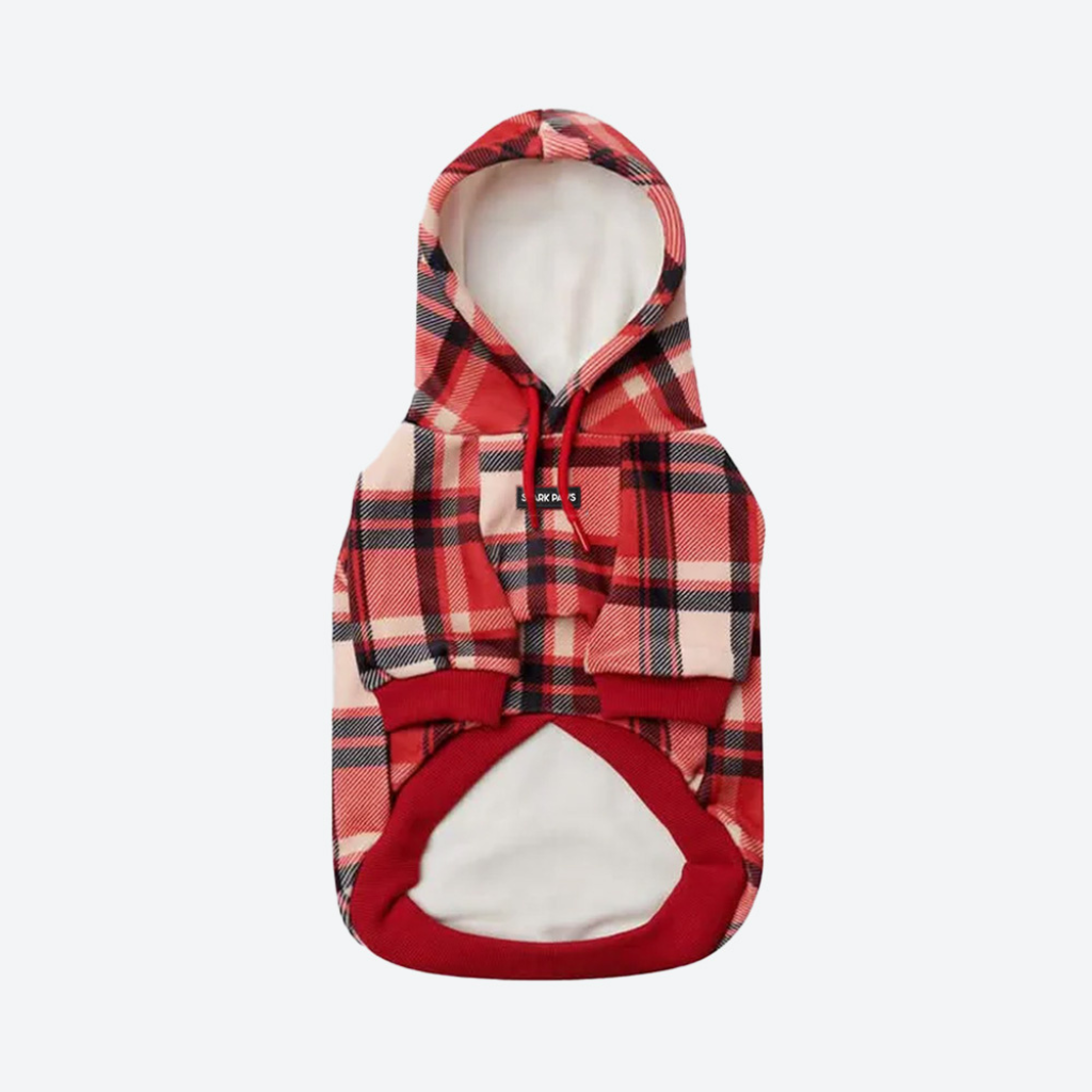 Red Plaid Dog Hoodie