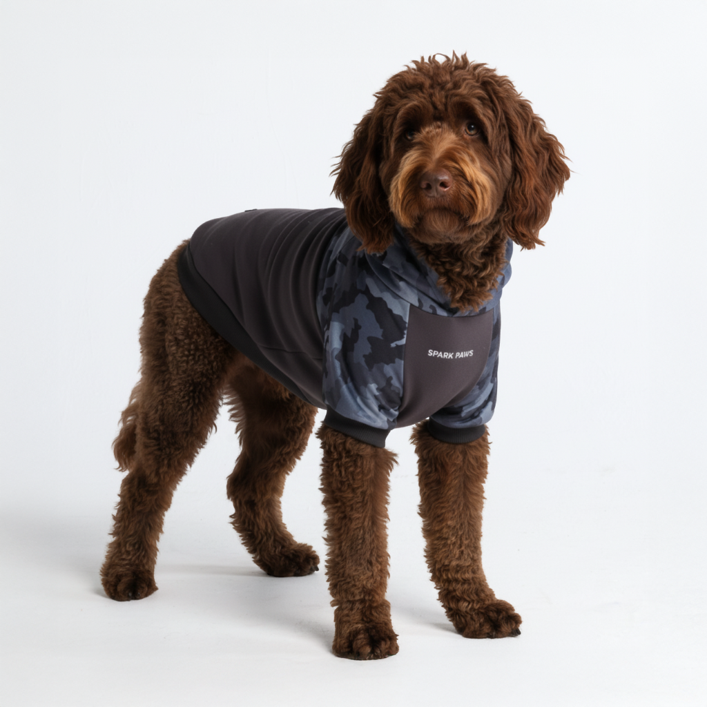 Grey Camo Dog Hoodie