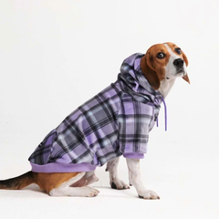 Purple Plaid Dog Hoodie