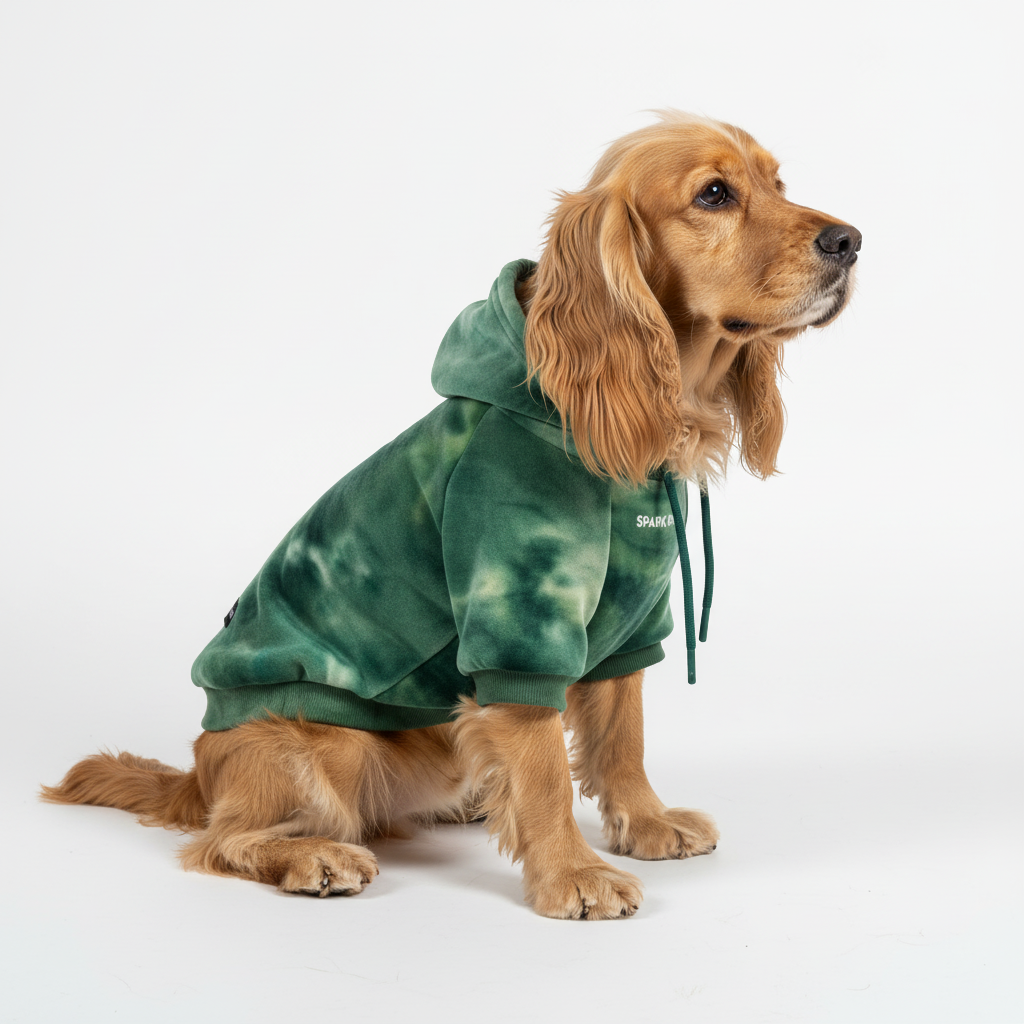 Velvet Dog Hoodie - Emerald Green
