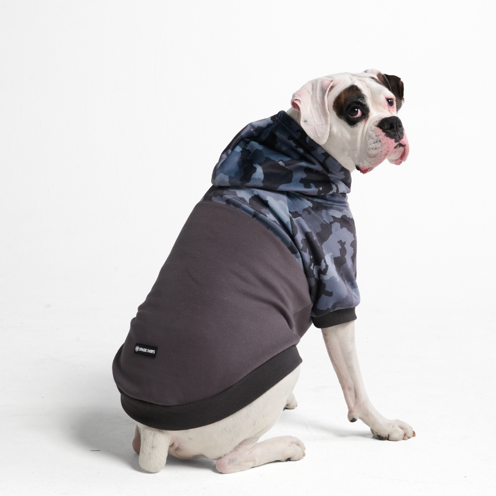 Grey Camo Dog Hoodie