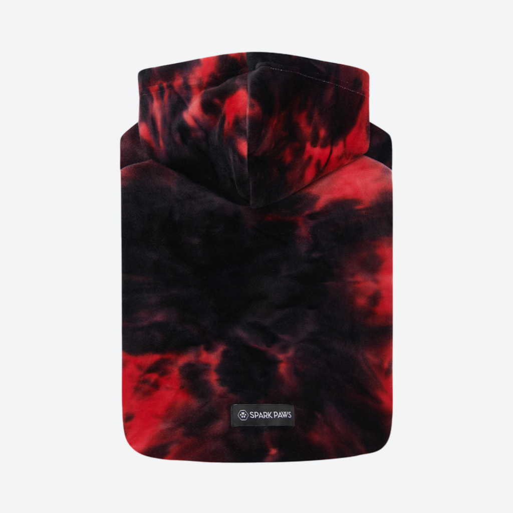 Velvet Dog Hoodie - Red & Black