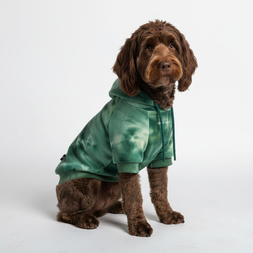 Velvet Dog Hoodie - Emerald Green