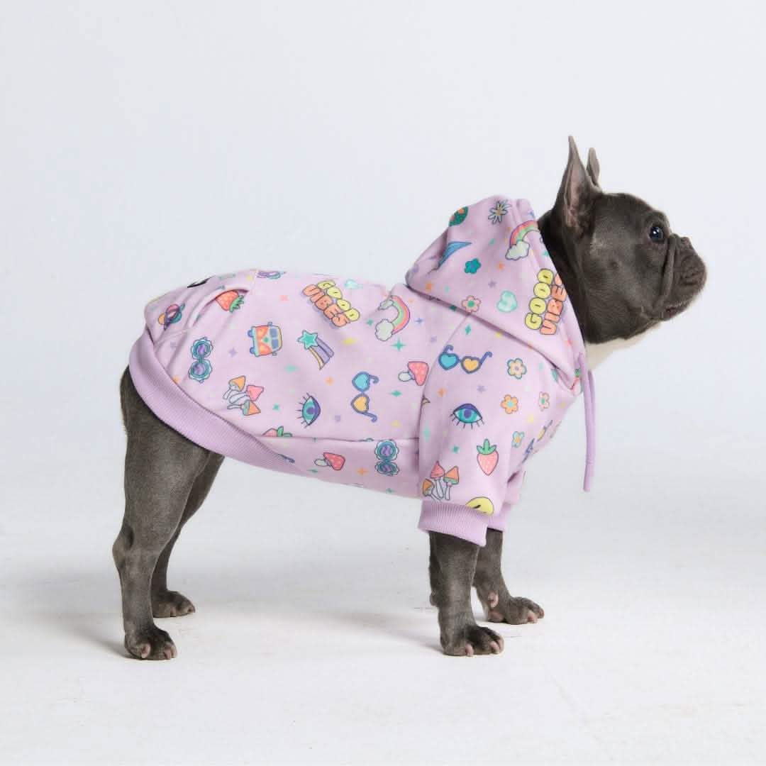 Good Vibes Dog Hoodie - Purple