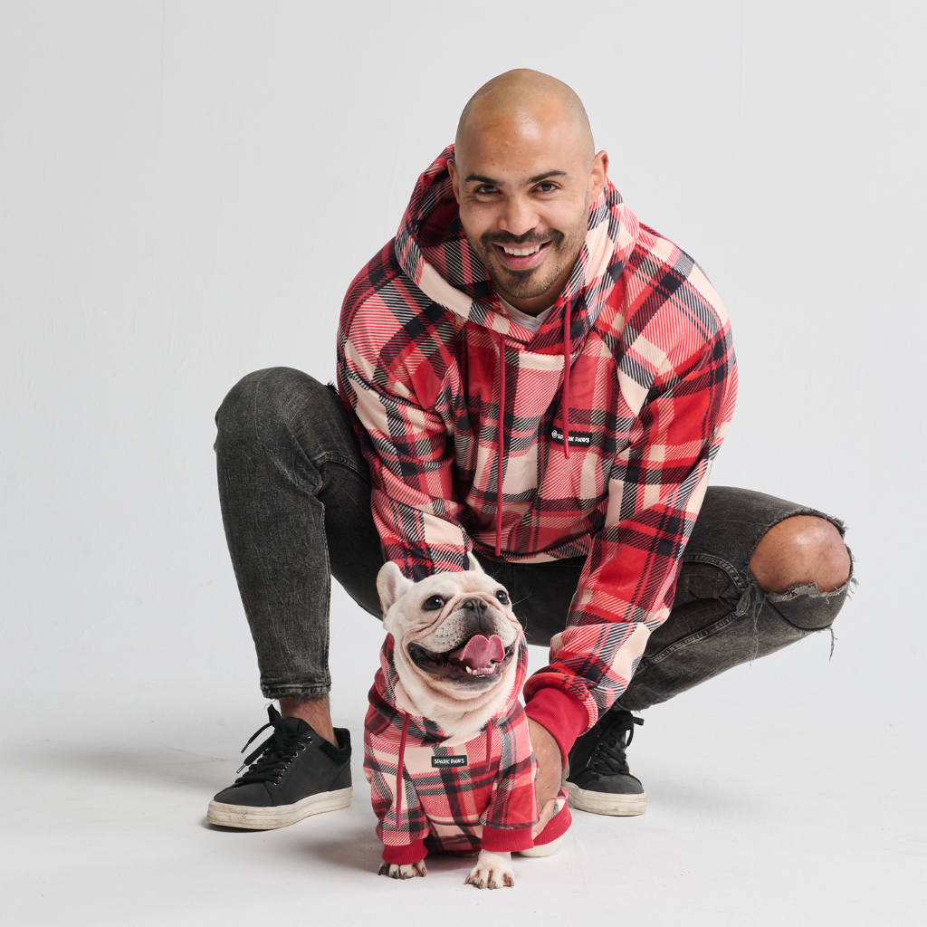 Red Plaid Dog Hoodie