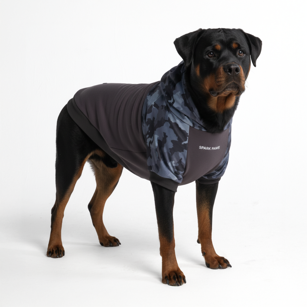 Grey Camo Dog Hoodie