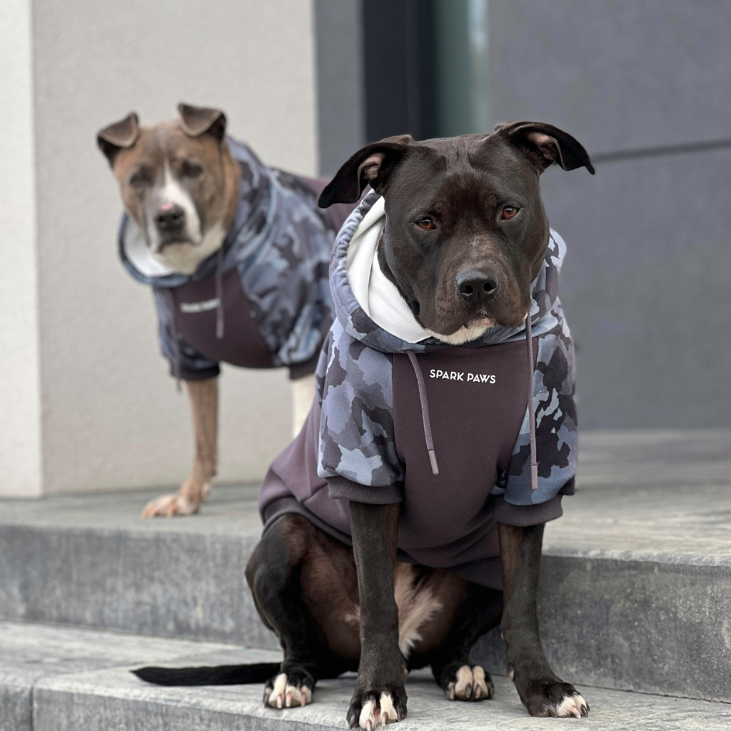 Grey Camo Dog Hoodie
