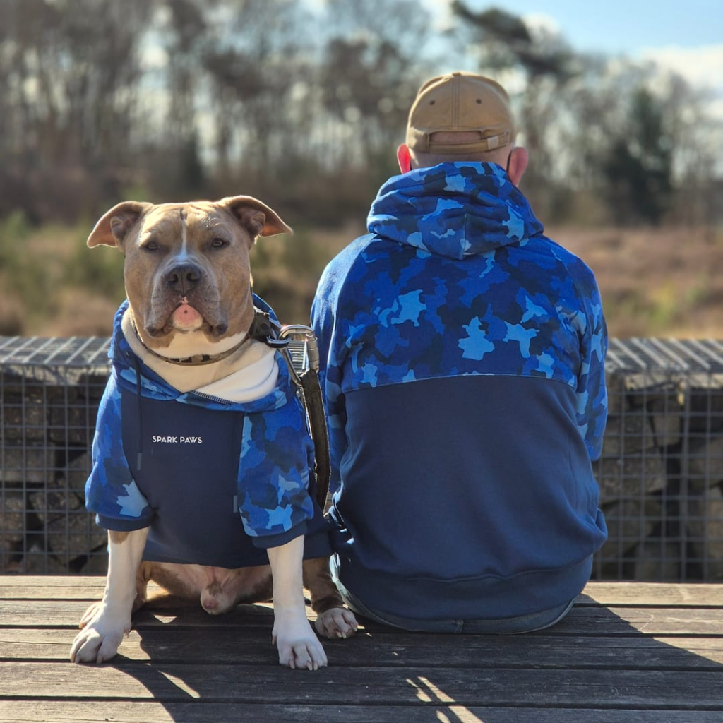 Blue Camo Dog Hoodie