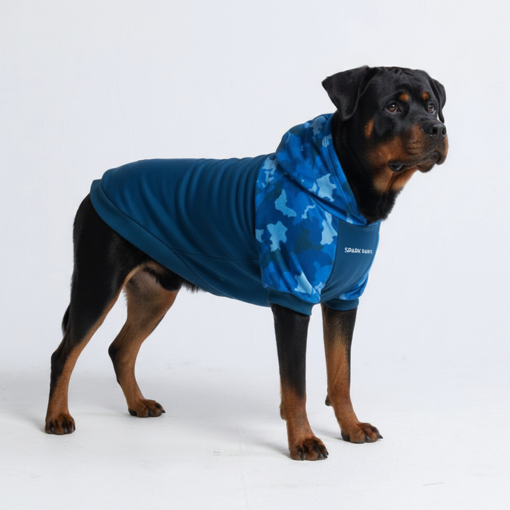 Blue Camo Dog Hoodie