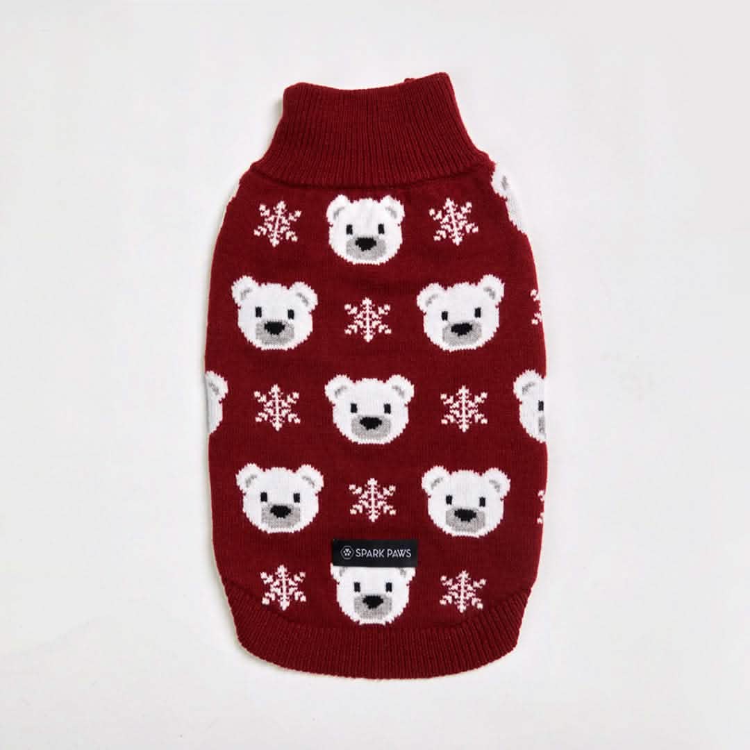 Polar Bear Knit Dog Sweater