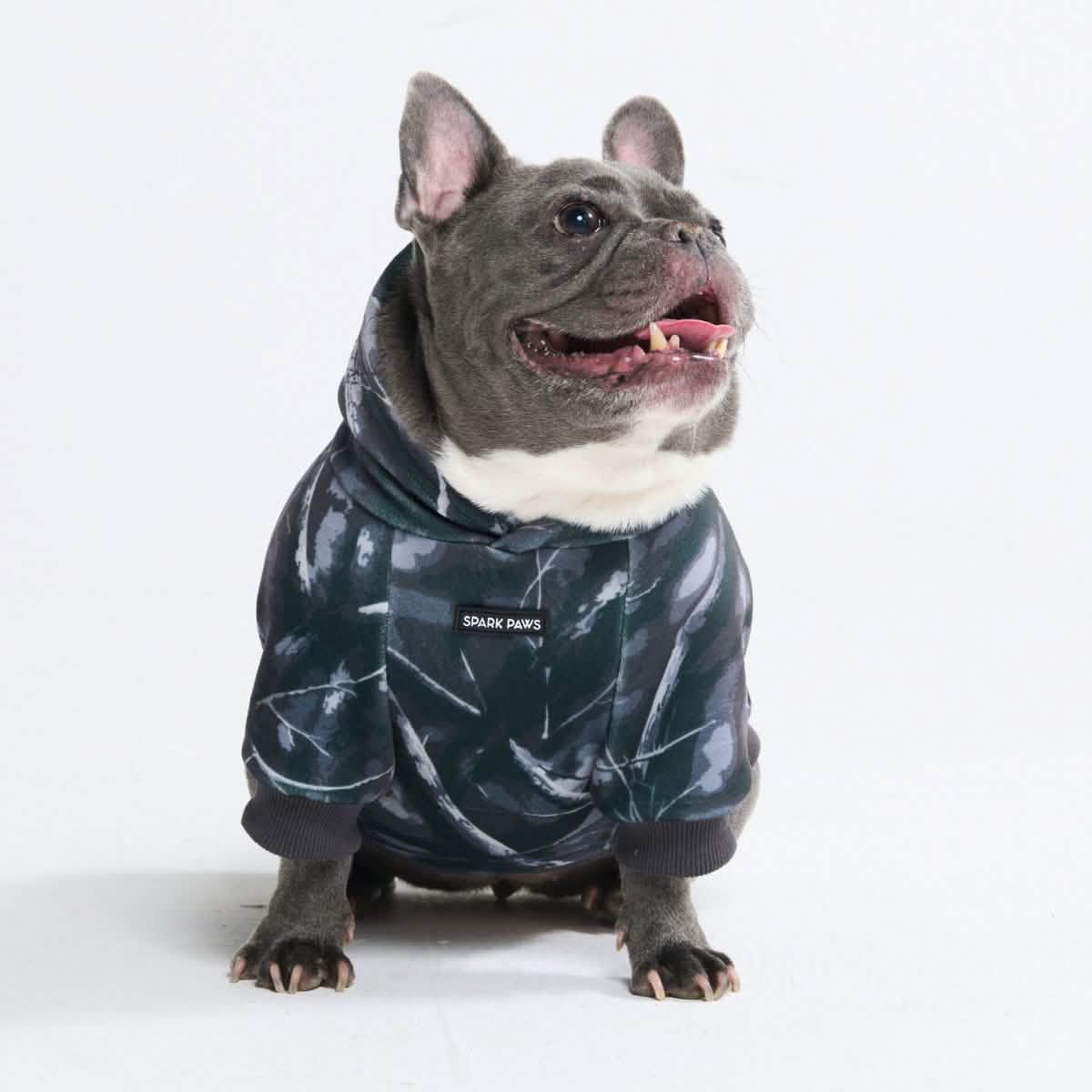 Concrete Wood Dog Hoodie - Asphalt