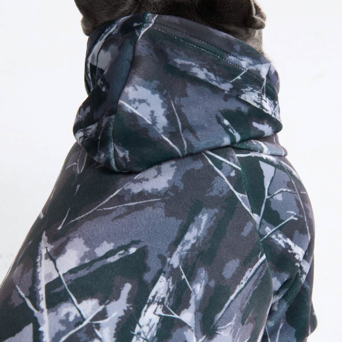 Concrete Wood Dog Hoodie - Asphalt