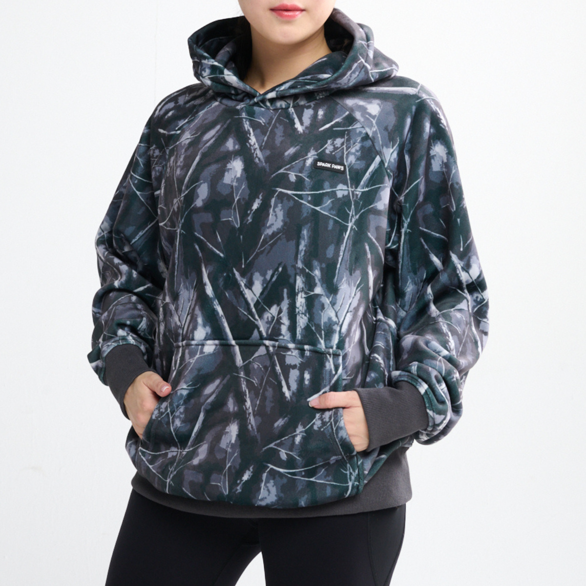 Concrete Wood Human Hoodie - Asphalt