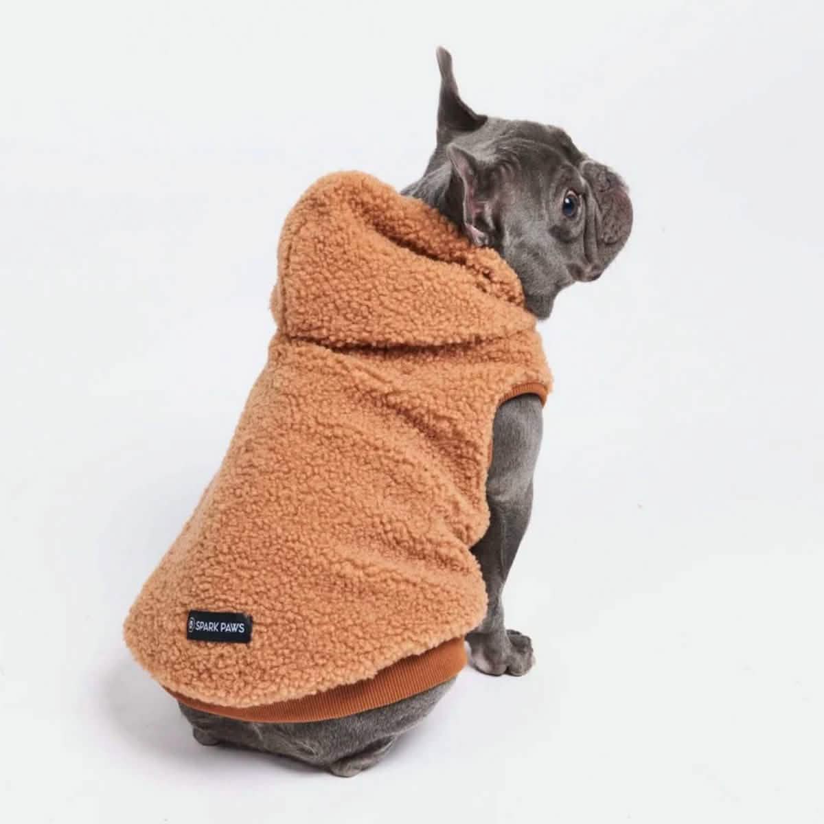 Teddy Sherpa Fleece Dog Jacket - Brown