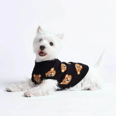 Broken Teddy Bear Knit Dog Sweater - Black